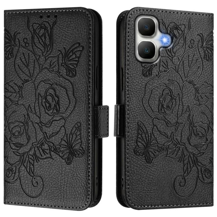 Embossed Rose RFID Anti-theft Leather Phone Case, For Infinix GT 50 Pro 5G, For Infinix Note Edge 5G Global, For Infinix Smart 20 4G / X6840, For Infinix Note 60 5G / Note 60 Pro 5G, For Infinix Hot 60i 5G / Tecno Spark Go 5G, For Infinix Smart 10 Plus...