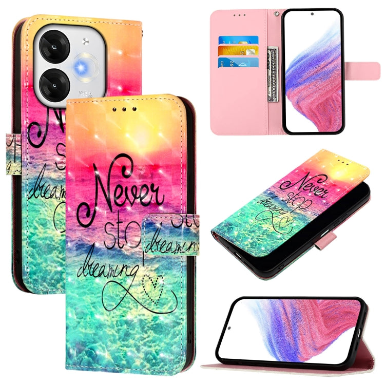 3D Painting Horizontal Flip Leather Phone Case, For itel A95 5G, For Itel A90 4G, For itel City 100, For itel A80 4G, For itel A50C, For Itel A50