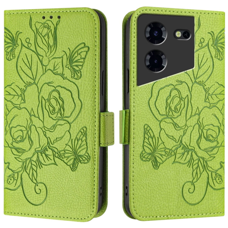 Embossed Rose RFID Anti-theft Leather Phone Case, For Tecno Pova 5 Pro 5G, For Tecno Pova Neo 3, For Tecno Pova 5 4G, For Tecno Camon 20 Premier 5G, For Tecno Camon 20 Pro 5G, For Tecno Camon 20 / 20 Pro 4G, For Tecno Spark Go 2023 / Pop 7 / Pop 7 Pro ...