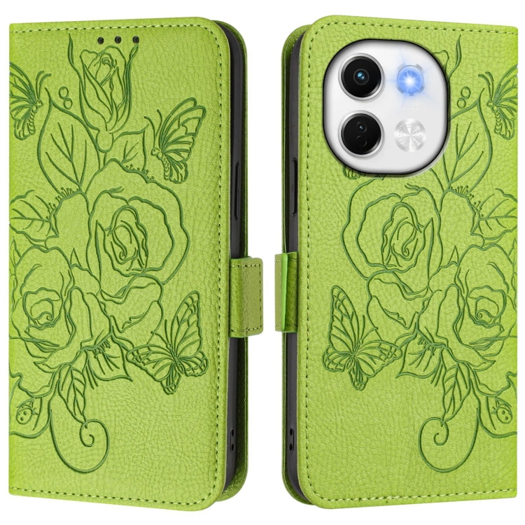 Embossed Rose RFID Anti-theft Leather Phone Case, For Tecno Spark 30 5G, For Tecno Spark Go 1 / Spark Go 2025, For Tecno Spark 30C, For Tecno Spark 20 Pro 5G, For Tecno Pop 6c, For Tecno Spark 10 Pro Magic Magenta, For Tecno Camon 30 Premier 5G        ...