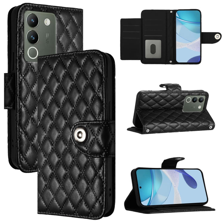 Rhombic Texture Flip Leather Phone Case with Lanyard, For vivo iQOO Z9 / Z9 Turbo, For vivo Y200e / Y100 IDN, For vivo T3 5G IDN / V40 SE, For vivo V30 / V30 Pro, For vivo V29e / Y200 / V30 Lite, For vivo X100 Pro, For vivo X100                        ...