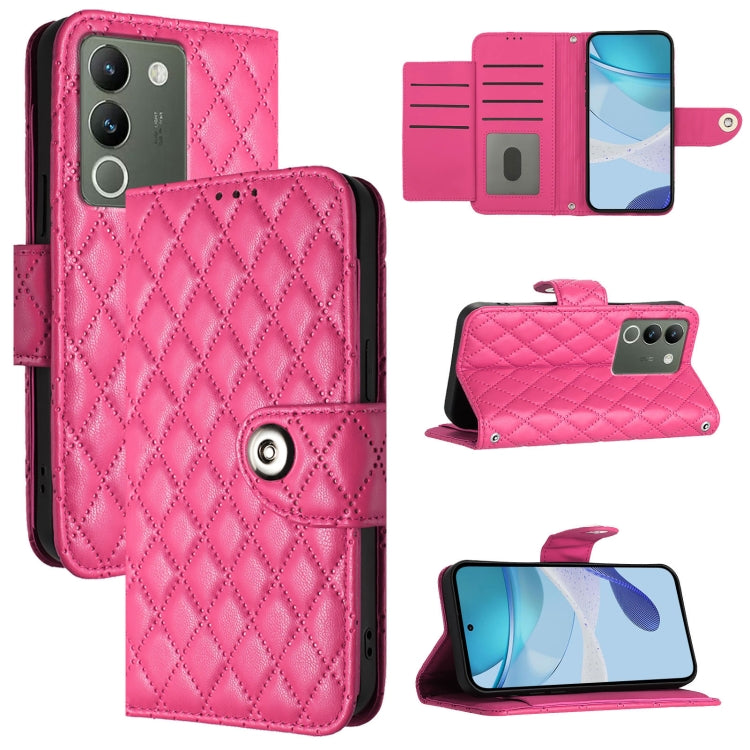 Rhombic Texture Flip Leather Phone Case with Lanyard, For vivo iQOO Z9 / Z9 Turbo, For vivo Y200e / Y100 IDN, For vivo T3 5G IDN / V40 SE, For vivo V30 / V30 Pro, For vivo V29e / Y200 / V30 Lite, For vivo X100 Pro, For vivo X100                        ...