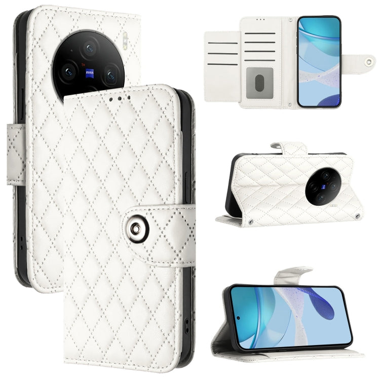 Rhombic Texture Flip Leather Phone Case with Lanyard, For vivo iQOO Z9 / Z9 Turbo, For vivo Y200e / Y100 IDN, For vivo T3 5G IDN / V40 SE, For vivo V30 / V30 Pro, For vivo V29e / Y200 / V30 Lite, For vivo X100 Pro, For vivo X100                        ...