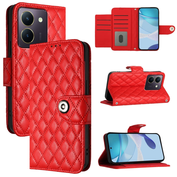 Rhombic Texture Flip Leather Phone Case with Lanyard, For vivo iQOO Z9 / Z9 Turbo, For vivo Y200e / Y100 IDN, For vivo T3 5G IDN / V40 SE, For vivo V30 / V30 Pro, For vivo V29e / Y200 / V30 Lite, For vivo X100 Pro, For vivo X100                        ...
