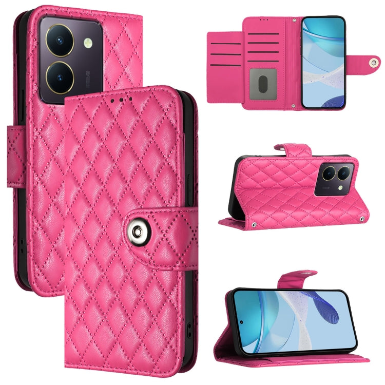 Rhombic Texture Flip Leather Phone Case with Lanyard, For vivo iQOO Z9 / Z9 Turbo, For vivo Y200e / Y100 IDN, For vivo T3 5G IDN / V40 SE, For vivo V30 / V30 Pro, For vivo V29e / Y200 / V30 Lite, For vivo X100 Pro, For vivo X100                        ...