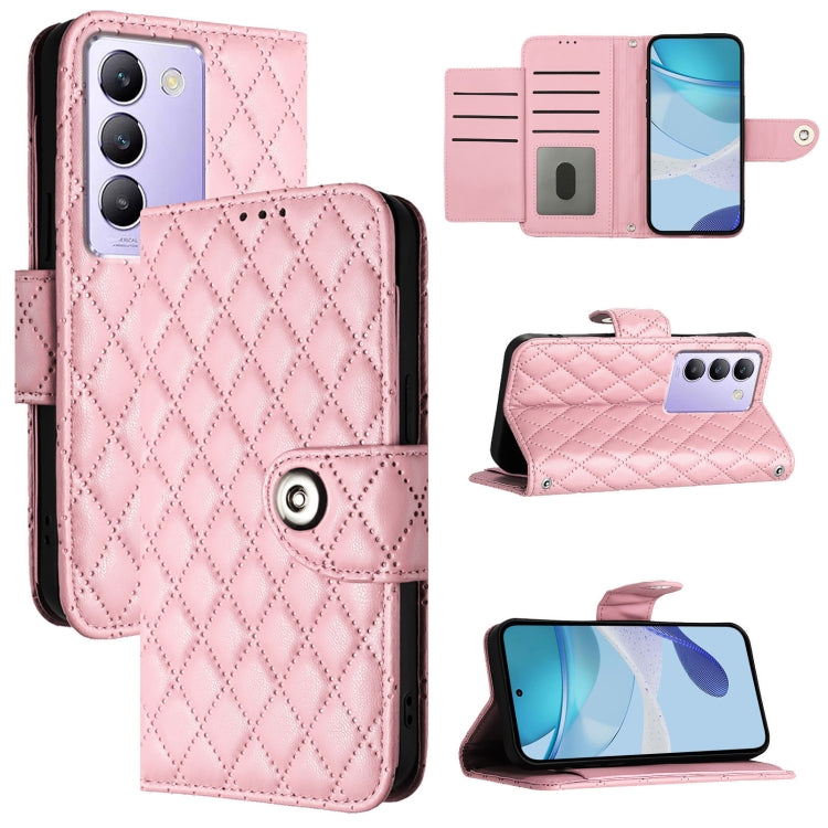 Rhombic Texture Flip Leather Phone Case with Lanyard, For vivo iQOO Z9 / Z9 Turbo, For vivo Y200e / Y100 IDN, For vivo T3 5G IDN / V40 SE, For vivo V30 / V30 Pro, For vivo V29e / Y200 / V30 Lite, For vivo X100 Pro, For vivo X100                        ...