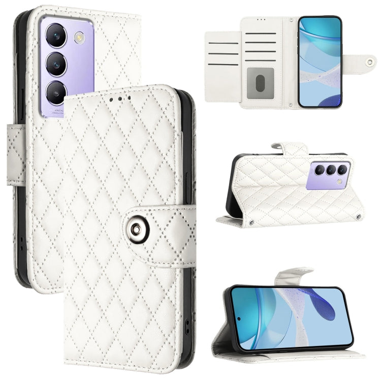 Rhombic Texture Flip Leather Phone Case with Lanyard, For vivo iQOO Z9 / Z9 Turbo, For vivo Y200e / Y100 IDN, For vivo T3 5G IDN / V40 SE, For vivo V30 / V30 Pro, For vivo V29e / Y200 / V30 Lite, For vivo X100 Pro, For vivo X100                        ...