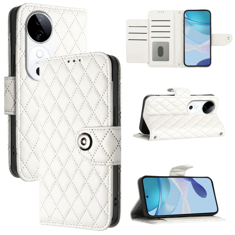 Rhombic Texture Flip Leather Phone Case with Lanyard, For vivo Y29S 5G / Y04 4G Global, For vivo Y29 4G Global, For vivo V50 5G Global, For vivo S20 5G, For vivo S20 Pro 5G, For vivo Y300 5G, For vivo S19 Pro, For vivo S19
