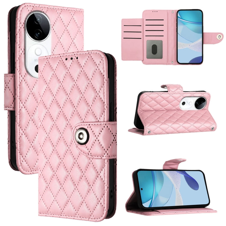 Rhombic Texture Flip Leather Phone Case with Lanyard, For vivo Y29S 5G / Y04 4G Global, For vivo Y29 4G Global, For vivo V50 5G Global, For vivo S20 5G, For vivo S20 Pro 5G, For vivo Y300 5G, For vivo S19 Pro, For vivo S19
