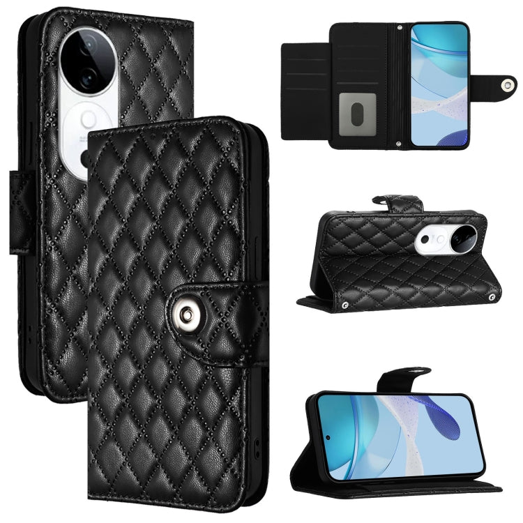 Rhombic Texture Flip Leather Phone Case with Lanyard, For vivo Y29S 5G / Y04 4G Global, For vivo Y29 4G Global, For vivo V50 5G Global, For vivo S20 5G, For vivo S20 Pro 5G, For vivo Y300 5G, For vivo S19 Pro, For vivo S19