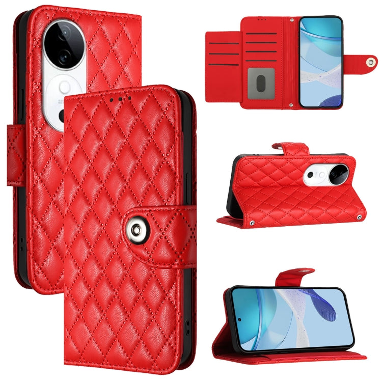 Rhombic Texture Flip Leather Phone Case with Lanyard, For vivo Y29S 5G / Y04 4G Global, For vivo Y29 4G Global, For vivo V50 5G Global, For vivo S20 5G, For vivo S20 Pro 5G, For vivo Y300 5G, For vivo S19 Pro, For vivo S19