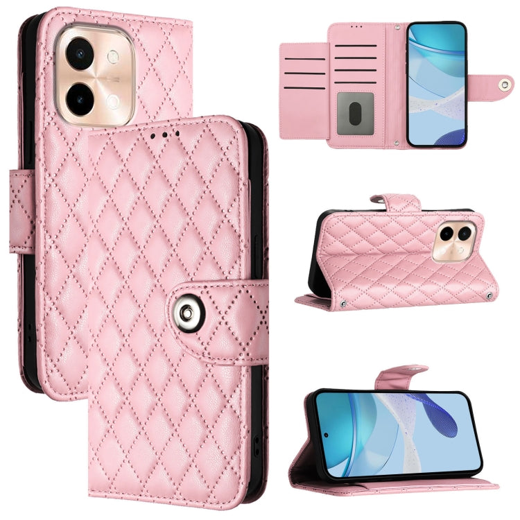Rhombic Texture Flip Leather Phone Case with Lanyard, For vivo Y28 4G, For vivo X100s, For vivo Y03 / Y18, For vivo Y38 / Y200i / T3x, For vivo V30e, For vivo iQOO Z9x, For vivo Y20 / Y20i / Y20s / Y20a, For vivo iQOO U1x / Y11s / Y12s / Y12a
