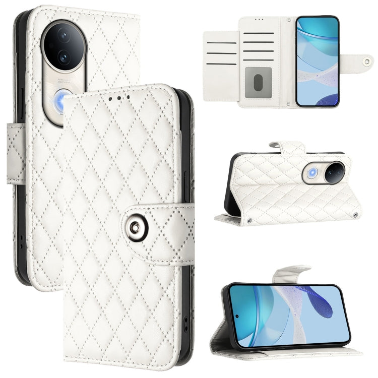 Rhombic Texture Flip Leather Phone Case with Lanyard, For vivo Y29S 5G / Y04 4G Global, For vivo Y29 4G Global, For vivo V50 5G Global, For vivo S20 5G, For vivo S20 Pro 5G, For vivo Y300 5G, For vivo S19 Pro, For vivo S19