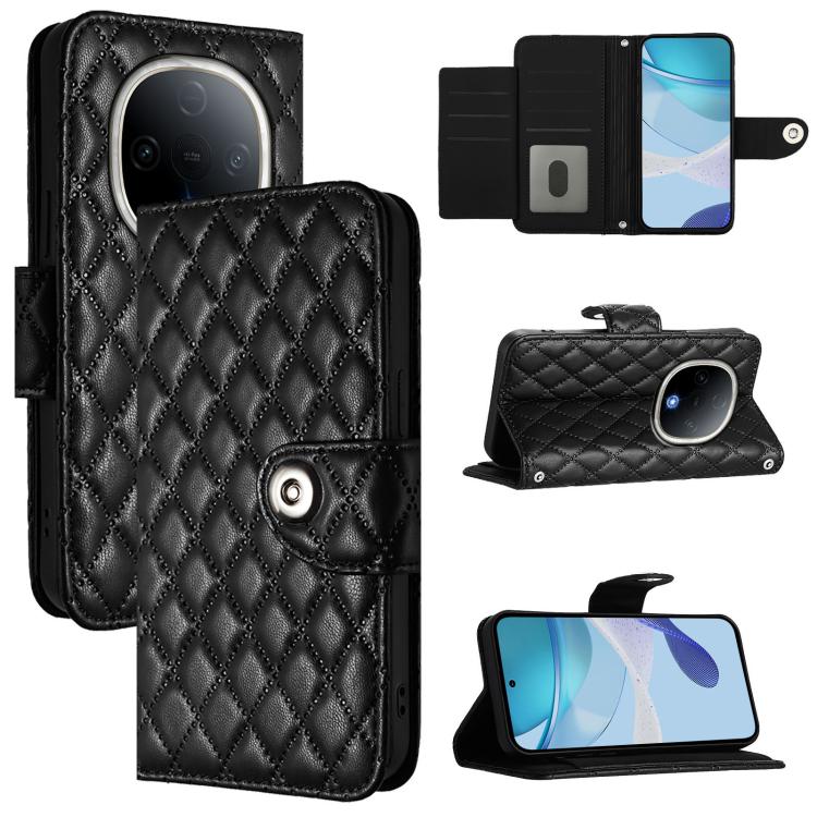 Rhombic Texture Flip Leather Phone Case with Lanyard, For vivo Y29S 5G / Y04 4G Global, For vivo Y29 4G Global, For vivo V50 5G Global, For vivo S20 5G, For vivo S20 Pro 5G, For vivo Y300 5G, For vivo S19 Pro, For vivo S19