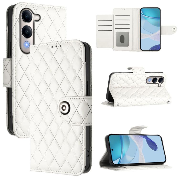 Rhombic Texture Flip Leather Phone Case with Lanyard, For vivo Y29S 5G / Y04 4G Global, For vivo Y29 4G Global, For vivo V50 5G Global, For vivo S20 5G, For vivo S20 Pro 5G, For vivo Y300 5G, For vivo S19 Pro, For vivo S19