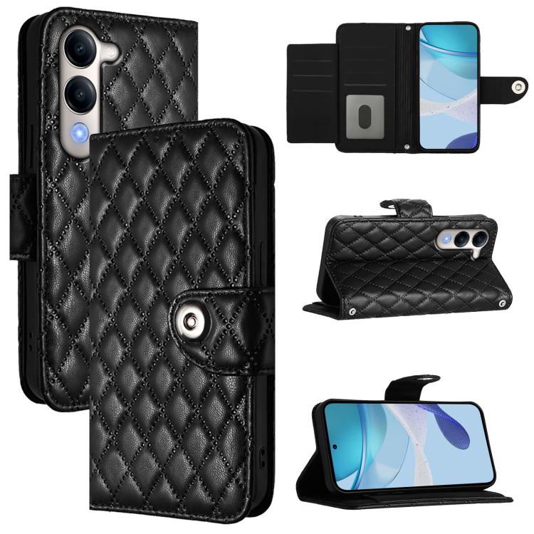Rhombic Texture Flip Leather Phone Case with Lanyard, For vivo Y29S 5G / Y04 4G Global, For vivo Y29 4G Global, For vivo V50 5G Global, For vivo S20 5G, For vivo S20 Pro 5G, For vivo Y300 5G, For vivo S19 Pro, For vivo S19