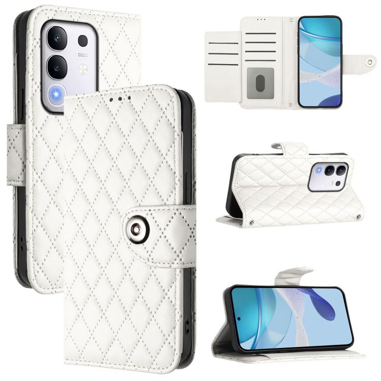 Rhombic Texture Flip Leather Phone Case with Lanyard, For vivo Y29S 5G / Y04 4G Global, For vivo Y29 4G Global, For vivo V50 5G Global, For vivo S20 5G, For vivo S20 Pro 5G, For vivo Y300 5G, For vivo S19 Pro, For vivo S19