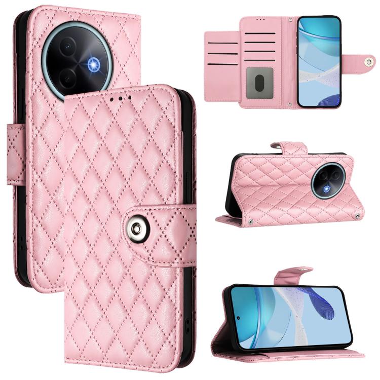 Rhombic Texture Flip Leather Phone Case with Lanyard, For vivo V60 Lite 5G Global, For vivo Y400 5G Global, For vivo Y400 4G, For vivo V60 5G Global, For vivo S30 Pro mini, For vivo S30, For vivo Y39 5G Global, For vivo V50 Lite 5G