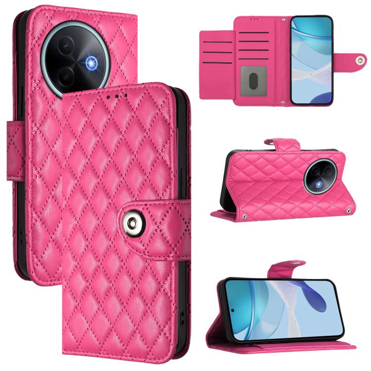 Rhombic Texture Flip Leather Phone Case with Lanyard, For vivo V60 Lite 5G Global, For vivo Y400 5G Global, For vivo Y400 4G, For vivo V60 5G Global, For vivo S30 Pro mini, For vivo S30, For vivo Y39 5G Global, For vivo V50 Lite 5G