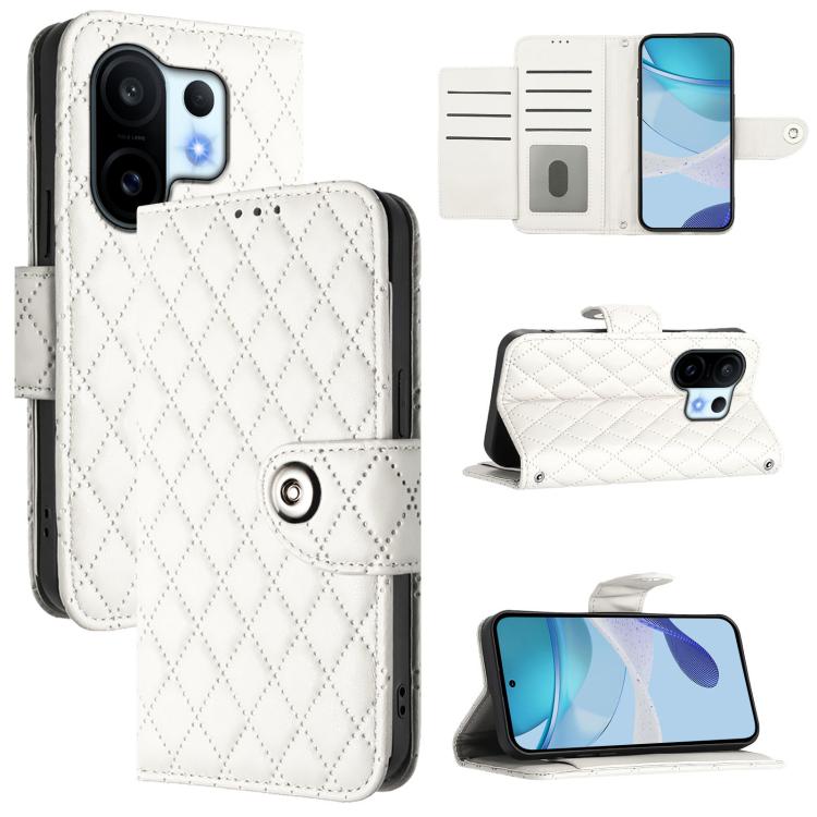 Rhombic Texture Flip Leather Phone Case with Lanyard, For vivo V60 Lite 5G Global, For vivo Y400 5G Global, For vivo Y400 4G, For vivo V60 5G Global, For vivo S30 Pro mini, For vivo S30, For vivo Y39 5G Global, For vivo V50 Lite 5G