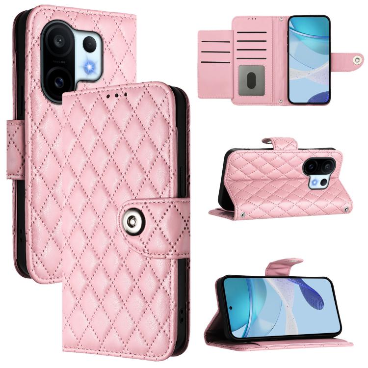 Rhombic Texture Flip Leather Phone Case with Lanyard, For vivo V60 Lite 5G Global, For vivo Y400 5G Global, For vivo Y400 4G, For vivo V60 5G Global, For vivo S30 Pro mini, For vivo S30, For vivo Y39 5G Global, For vivo V50 Lite 5G