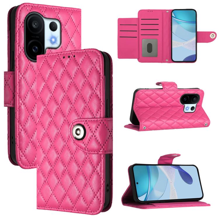Rhombic Texture Flip Leather Phone Case with Lanyard, For vivo V60 Lite 5G Global, For vivo Y400 5G Global, For vivo Y400 4G, For vivo V60 5G Global, For vivo S30 Pro mini, For vivo S30, For vivo Y39 5G Global, For vivo V50 Lite 5G