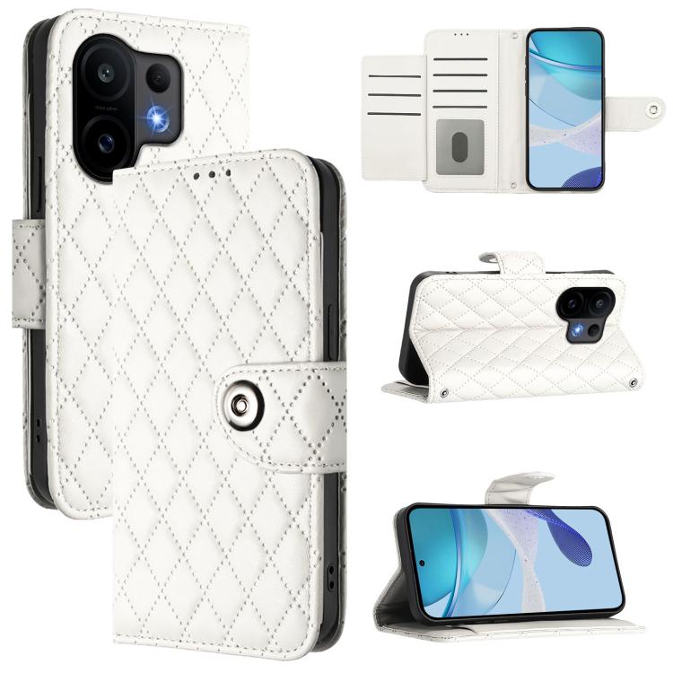 Rhombic Texture Flip Leather Phone Case with Lanyard, For vivo V60 Lite 5G Global, For vivo Y400 5G Global, For vivo Y400 4G, For vivo V60 5G Global, For vivo S30 Pro mini, For vivo S30, For vivo Y39 5G Global, For vivo V50 Lite 5G