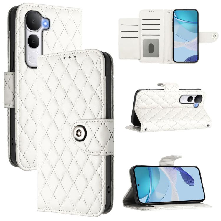 Rhombic Texture Flip Leather Phone Case with Lanyard, For vivo V60 Lite 5G Global, For vivo Y400 5G Global, For vivo Y400 4G, For vivo V60 5G Global, For vivo S30 Pro mini, For vivo S30, For vivo Y39 5G Global, For vivo V50 Lite 5G