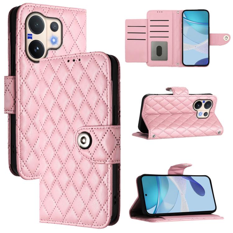 Rhombic Texture Flip Leather Phone Case with Lanyard, For vivo V60 Lite 5G Global, For vivo Y400 5G Global, For vivo Y400 4G, For vivo V60 5G Global, For vivo S30 Pro mini, For vivo S30, For vivo Y39 5G Global, For vivo V50 Lite 5G
