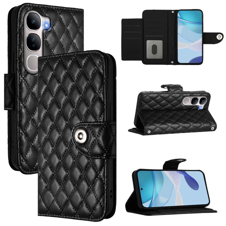 Rhombic Texture Flip Leather Phone Case with Lanyard, For vivo X300 FE 5G Russia / 5G Zeiss, For vivo X300s 5G, For vivo V70 FE 5G, For vivo Y21 5G 2026 Global / Y05 4G, For vivo X300 Ultra 5G, For vivo X300 Pro, For vivo X300, For vivo Y31 5G Global