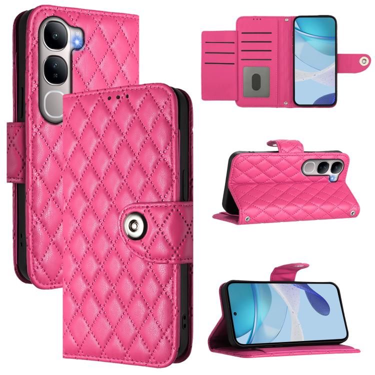 Rhombic Texture Flip Leather Phone Case with Lanyard, For vivo X300 FE 5G Russia / 5G Zeiss, For vivo X300s 5G, For vivo V70 FE 5G, For vivo Y21 5G 2026 Global / Y05 4G, For vivo X300 Ultra 5G, For vivo X300 Pro, For vivo X300, For vivo Y31 5G Global