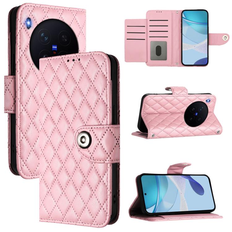 Rhombic Texture Flip Leather Phone Case with Lanyard, For vivo X300 FE 5G Russia / 5G Zeiss, For vivo X300s 5G, For vivo V70 FE 5G, For vivo Y21 5G 2026 Global / Y05 4G, For vivo X300 Ultra 5G, For vivo X300 Pro, For vivo X300, For vivo Y31 5G Global