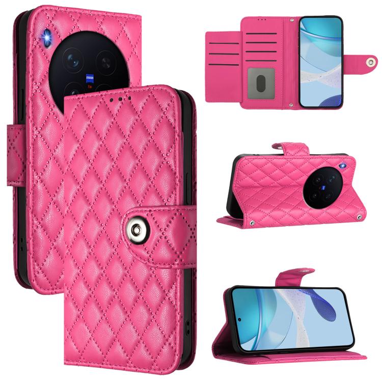 Rhombic Texture Flip Leather Phone Case with Lanyard, For vivo X300 FE 5G Russia / 5G Zeiss, For vivo X300s 5G, For vivo V70 FE 5G, For vivo Y21 5G 2026 Global / Y05 4G, For vivo X300 Ultra 5G, For vivo X300 Pro, For vivo X300, For vivo Y31 5G Global