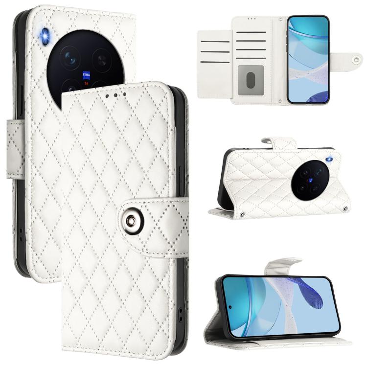Rhombic Texture Flip Leather Phone Case with Lanyard, For vivo X300 FE 5G Russia / 5G Zeiss, For vivo X300s 5G, For vivo V70 FE 5G, For vivo Y21 5G 2026 Global / Y05 4G, For vivo X300 Ultra 5G, For vivo X300 Pro, For vivo X300, For vivo Y31 5G Global