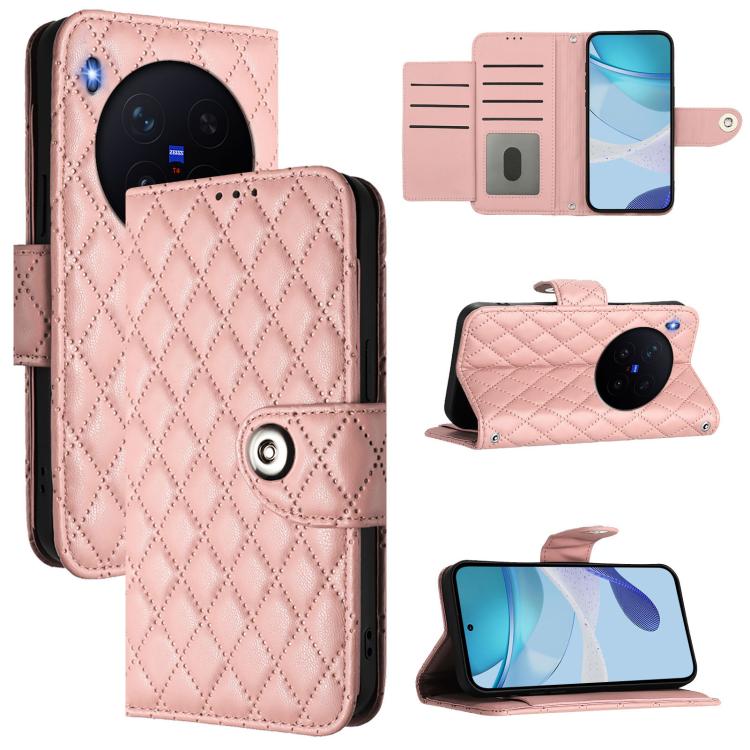 Rhombic Texture Flip Leather Phone Case with Lanyard, For vivo X300 FE 5G Russia / 5G Zeiss, For vivo X300s 5G, For vivo V70 FE 5G, For vivo Y21 5G 2026 Global / Y05 4G, For vivo X300 Ultra 5G, For vivo X300 Pro, For vivo X300, For vivo Y31 5G Global