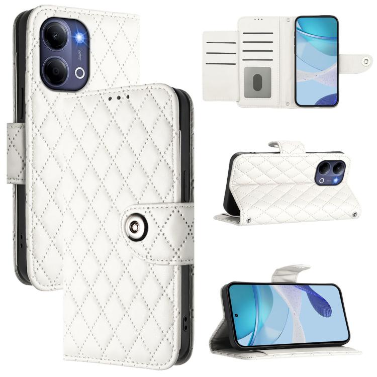 Rhombic Texture Flip Leather Phone Case with Lanyard, For vivo X300 FE 5G Russia / 5G Zeiss, For vivo X300s 5G, For vivo V70 FE 5G, For vivo Y21 5G 2026 Global / Y05 4G, For vivo X300 Ultra 5G, For vivo X300 Pro, For vivo X300, For vivo Y31 5G Global