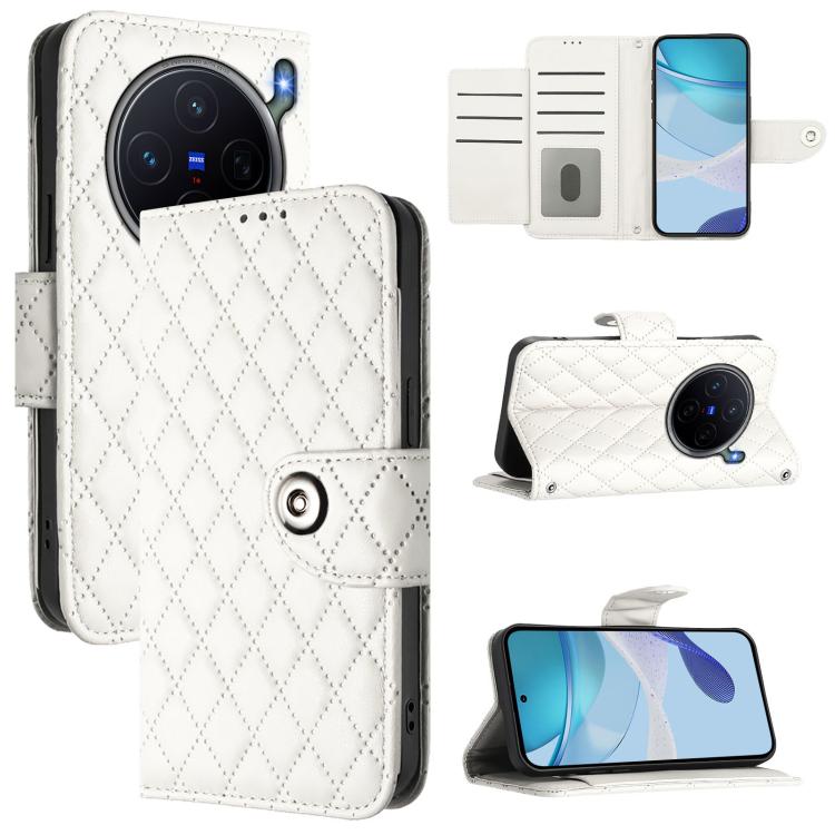 Rhombic Texture Flip Leather Phone Case with Lanyard, For vivo X300 FE 5G Russia / 5G Zeiss, For vivo X300s 5G, For vivo V70 FE 5G, For vivo Y21 5G 2026 Global / Y05 4G, For vivo X300 Ultra 5G, For vivo X300 Pro, For vivo X300, For vivo Y31 5G Global