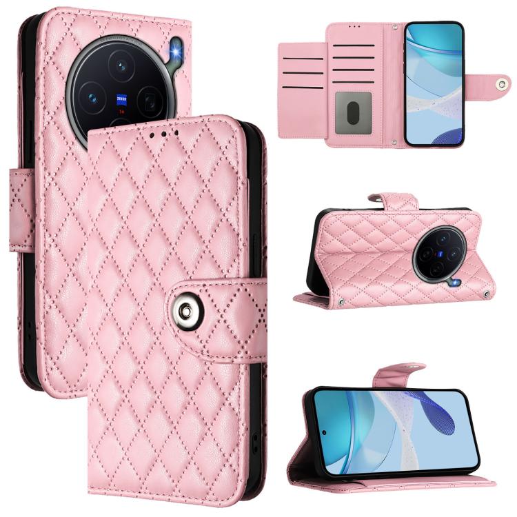 Rhombic Texture Flip Leather Phone Case with Lanyard, For vivo X300 FE 5G Russia / 5G Zeiss, For vivo X300s 5G, For vivo V70 FE 5G, For vivo Y21 5G 2026 Global / Y05 4G, For vivo X300 Ultra 5G, For vivo X300 Pro, For vivo X300, For vivo Y31 5G Global