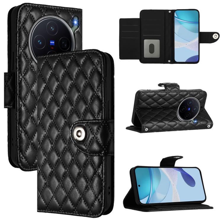 Rhombic Texture Flip Leather Phone Case with Lanyard, For vivo X300 FE 5G Russia / 5G Zeiss, For vivo X300s 5G, For vivo V70 FE 5G, For vivo Y21 5G 2026 Global / Y05 4G, For vivo X300 Ultra 5G, For vivo X300 Pro, For vivo X300, For vivo Y31 5G Global