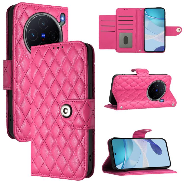 Rhombic Texture Flip Leather Phone Case with Lanyard, For vivo X300 FE 5G Russia / 5G Zeiss, For vivo X300s 5G, For vivo V70 FE 5G, For vivo Y21 5G 2026 Global / Y05 4G, For vivo X300 Ultra 5G, For vivo X300 Pro, For vivo X300, For vivo Y31 5G Global