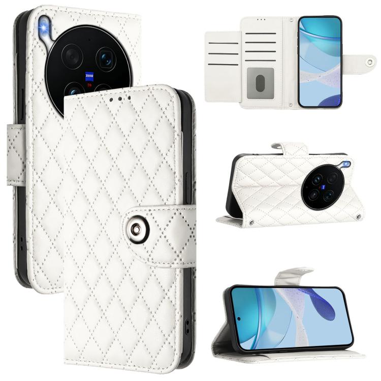 Rhombic Texture Flip Leather Phone Case with Lanyard, For vivo X300 FE 5G Russia / 5G Zeiss, For vivo X300s 5G, For vivo V70 FE 5G, For vivo Y21 5G 2026 Global / Y05 4G, For vivo X300 Ultra 5G, For vivo X300 Pro, For vivo X300, For vivo Y31 5G Global