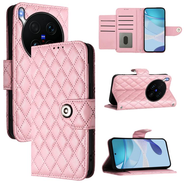 Rhombic Texture Flip Leather Phone Case with Lanyard, For vivo X300 FE 5G Russia / 5G Zeiss, For vivo X300s 5G, For vivo V70 FE 5G, For vivo Y21 5G 2026 Global / Y05 4G, For vivo X300 Ultra 5G, For vivo X300 Pro, For vivo X300, For vivo Y31 5G Global
