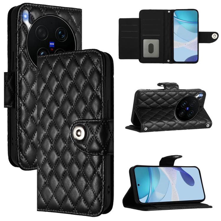 Rhombic Texture Flip Leather Phone Case with Lanyard, For vivo X300 FE 5G Russia / 5G Zeiss, For vivo X300s 5G, For vivo V70 FE 5G, For vivo Y21 5G 2026 Global / Y05 4G, For vivo X300 Ultra 5G, For vivo X300 Pro, For vivo X300, For vivo Y31 5G Global