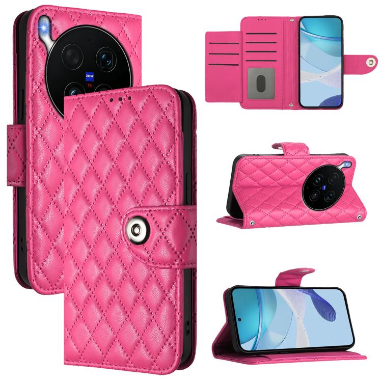 Rhombic Texture Flip Leather Phone Case with Lanyard, For vivo X300 FE 5G Russia / 5G Zeiss, For vivo X300s 5G, For vivo V70 FE 5G, For vivo Y21 5G 2026 Global / Y05 4G, For vivo X300 Ultra 5G, For vivo X300 Pro, For vivo X300, For vivo Y31 5G Global