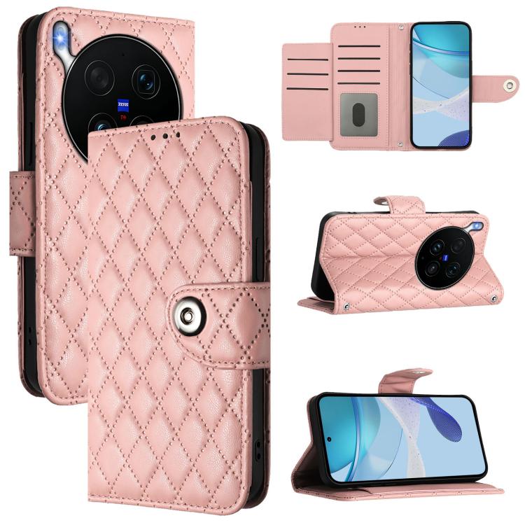 Rhombic Texture Flip Leather Phone Case with Lanyard, For vivo X300 FE 5G Russia / 5G Zeiss, For vivo X300s 5G, For vivo V70 FE 5G, For vivo Y21 5G 2026 Global / Y05 4G, For vivo X300 Ultra 5G, For vivo X300 Pro, For vivo X300, For vivo Y31 5G Global