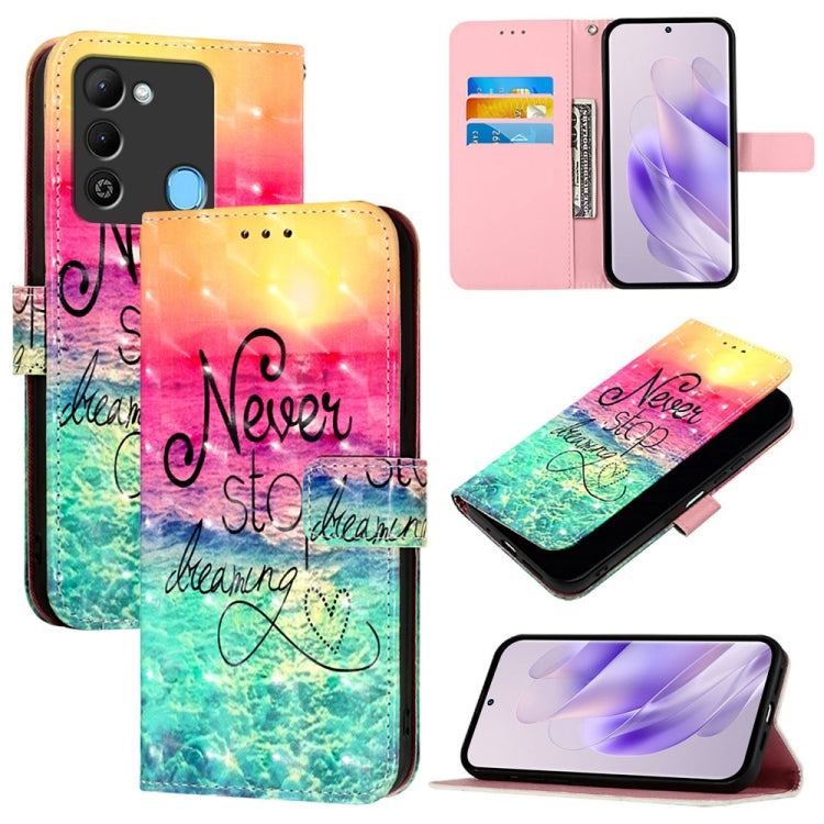 3D Painting Horizontal Flip Leather Phone Case, For Tecno Pova 4, For Tecno Pova Neo 2, For Tecno Spark 9, For Tecno Camon 19, For Tecno Camon 19 Neo, For Tecno Spark 6 Go