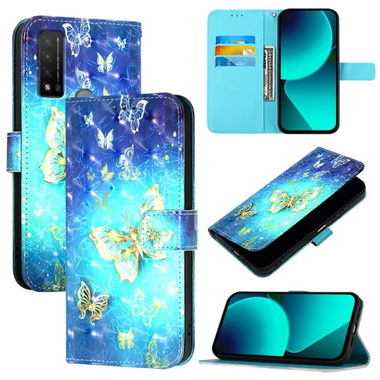 3D Painting Horizontal Flip Leather Phone Case, For TCL 20 R 5G