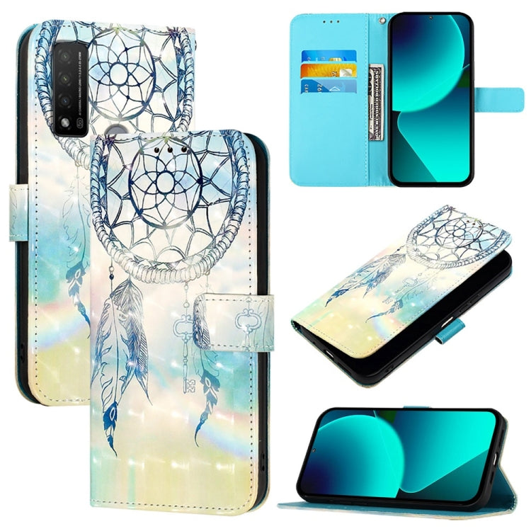 3D Painting Horizontal Flip Leather Phone Case, For TCL 20 R 5G