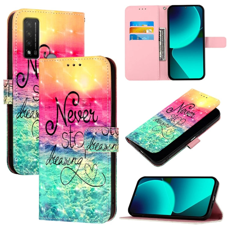 3D Painting Horizontal Flip Leather Phone Case, For TCL 20 R 5G