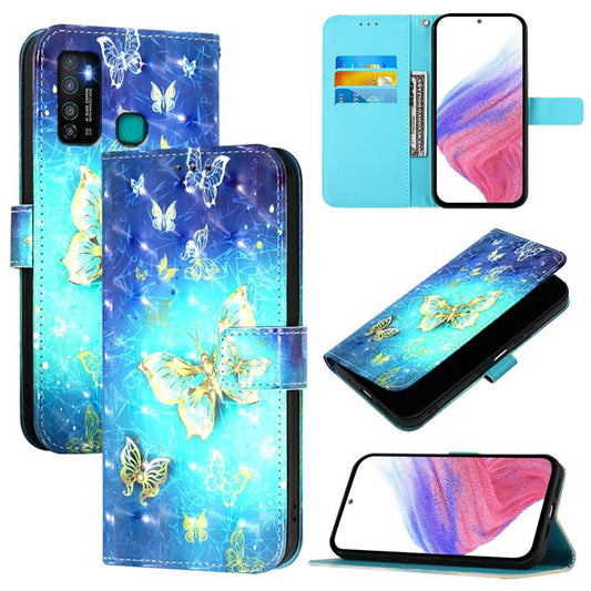 3D Painting Horizontal Flip Leather Phone Case, For Infinix Hot 9 / Hot 9 Pro